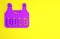 Purple Bulletproof vest for protection from bullets icon isolated on yellow background. Body armor sign. Military