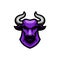 Purple bulls head logo vector illustration