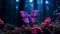 Purple Butterfly In Rain Forest: Delicate Fantasy World In Miniature Illumination