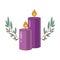 Purple candles cartoon