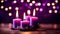purple candles romantic background