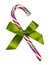 Purple candy cane with green bow, isolated