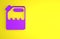 Purple Canister for gasoline icon isolated on yellow background. Diesel gas icon. Minimalism concept. 3D render