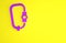 Purple Carabiner icon isolated on yellow background. Extreme sport. Sport equipment. Minimalism concept. 3d illustration