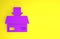 Purple Carton cardboard box icon isolated on yellow background. Box, package, parcel sign. Delivery and packaging
