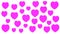 Purple Cartoon Hearts on White Background in a Seamless Loop. Valentine`s Day Concept.