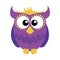 Purple cartoon owl