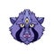 purple cat monster three eye face creature beast design