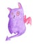 Purple cat monster with wings