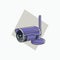 Purple CCTV icon - tube shaped Wireless CCTV - colored icon, symbol, cartoon logo for security
