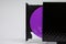 Purple cd disk in black drive.