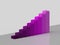 Purple chart or graph grot up with abstract cuboid shaped on isolated background