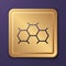 Purple Chemical formula icon isolated on purple background. Abstract hexagon for innovation medicine, health, research