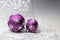 Purple Christmas decorations with silver ornament