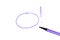 Purple circle with exclamation mark and a purple marker on a white background with an empty space for text