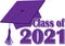 Purple Class of 2021 Graduation Cap