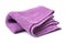 Purple cleaning towel on white background
