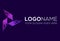 Purple Color Simple Fast triangle Logo Design