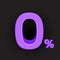 purple color zero percent pay business sign