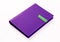 Purple colored organizer book on white background.