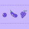 purple colored vegetable and fruit set