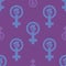 Purple colorful venus mirror feminism seamless pattern