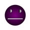 Purple coloured emoji of still face