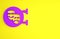 Purple Comedy and tragedy theatrical masks icon isolated on yellow background. Minimalism concept. 3d illustration 3D