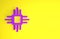 Purple Computer processor with microcircuits CPU icon isolated on yellow background. Chip or cpu with circuit board