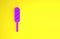 Purple Corn dog icon isolated on yellow background. Traditional american fast food. Minimalism concept. 3d illustration