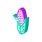 purple corn isometric icon vector illustration