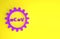 Purple Corona virus 2019-nCoV icon isolated on yellow background. Bacteria and germs, cell cancer, microbe, fungi