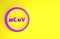 Purple Corona virus 2019-nCoV icon isolated on yellow background. Bacteria and germs, cell cancer, microbe, fungi