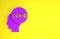 Purple Corona virus covid-19 icon isolated on yellow background. Bacteria and germs, cell cancer, microbe, fungi