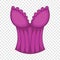 Purple corset icon, cartoon style