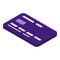 Purple credit card icon, isometric style