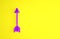 Purple Crossed arrows icon isolated on yellow background. Minimalism concept. 3d illustration 3D render