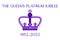 Purple crown on white background. Queen platinum jubilee 2022. 70th anniversary for royal family and throne banner