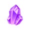 Purple crystal, precious gemstone or semiprecious stone vector Illustration on a white background