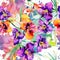 Purple daylily bouquet floral botanical flowers. Watercolor background illustration set. Seamless background pattern.