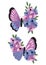 Purple decorative butterfly and flowers