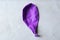 Purple deflated balloon on grey background