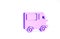 Purple Delivery cargo truck vehicle icon isolated on white background. Minimalism concept. 3d illustration 3D render