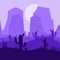 Purple desert savanna landscape square flat design vector