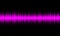 Purple digital equalizer audio sound waves on black background,