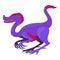 Purple dinosaur icon, cartoon style