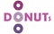 Purple donut typography with sprinkles