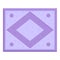Purple door mat icon cartoon vector. Entry visit