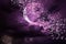 purple dramatic galaxy night panorama from the moon universe space on night sky