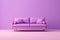 Purple Dreams: Modern Minimalistic Living Room Interior with Soft Sofa Decoration, generative AI